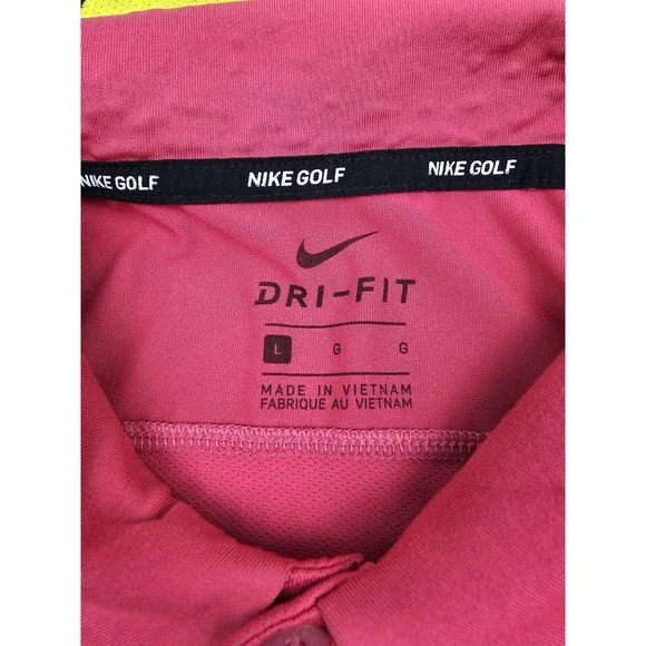 Nike Mens Polo Golf Shirt Size Large Color Pink Dri-Fit Rugby Casual Top - Picture 4 of 9